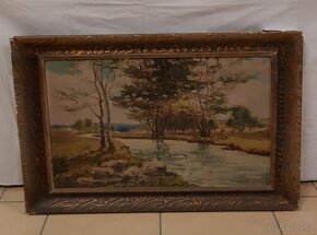 Obraz olej autor Josef Jiří Kamenický " Lískovec " - 2