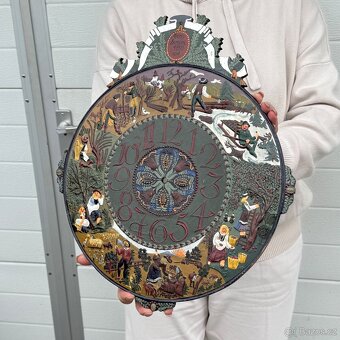 A velký malovaný hodinový ciferník měď - 2