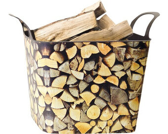 Koš na dřevo 36l flexibilní s motivem dřeva - 2