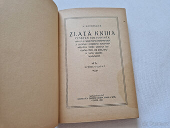 Kuchařka Zlatá kniha českých hospodyněk 1923 Kožmínová - 2