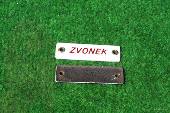 Smaltované štítky-cedule ZVONEK dveře 6x1,8 cm - 2
