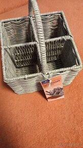 Košík na příbory šedý pletený tchibo - 2