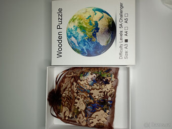 Dřevěné puzzle zeměkoule - 2