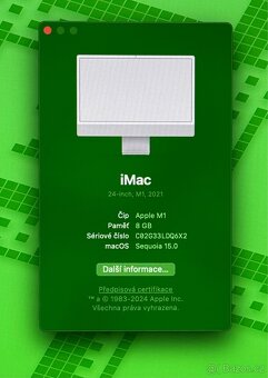 iMac 24” 5K 2021 /8GB RAM/Apple M1/256GB SSD/Záruka - 2
