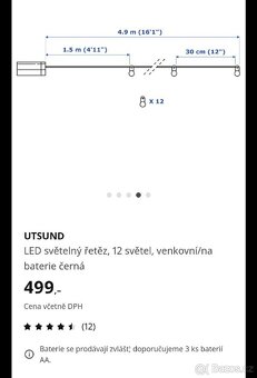Světýlka venkovní i do interiéru zn.IKEA UTSUND - 2