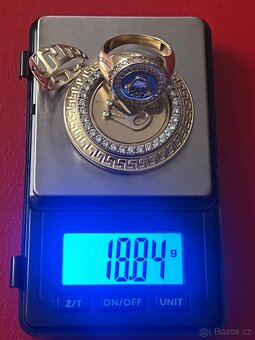 Zlato / zlatý přívěšek +prsten vzor diamant 14k - 2