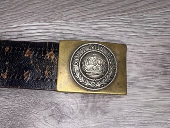 Pruská vojenská mosazná přezka s opaskem - 2