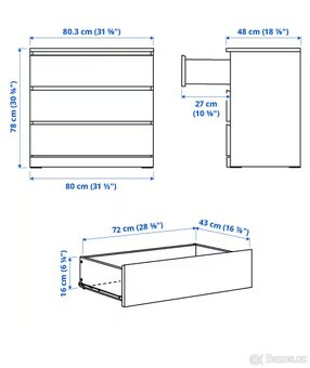 Komoda IKEA Malm 3 supliky nova - 2