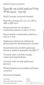 Krbová kamna Prity 1P34 Left - 2