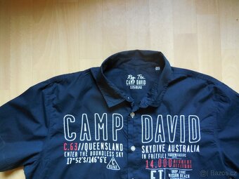 pánská Camp David tm.modrá košile plátno kr.ruk 2XL-3XL - 2