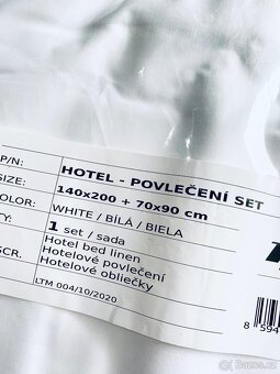 4 SADY. Nové nepoužité povlečení hotelové kvality, bavlna - 2