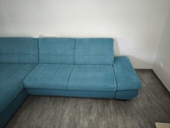 ROHOVÁ SEDAČKA, textil, tyrkysová - 2