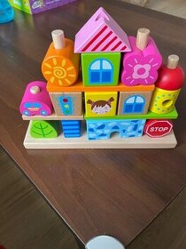 Dětské hračky, puzzle, dřevěné, stavebnice, vláček - 2