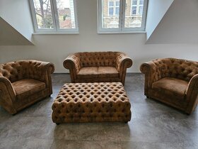 Luxusní set Oxford Vintage Eco pohovka, křesla 2x + lavice - 2