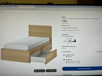 postel Malm z Ikea jako nová i s šuplíky a matrací za 3500kč - 2