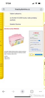 Lavička úložný box dřevěný princess princezny - 2