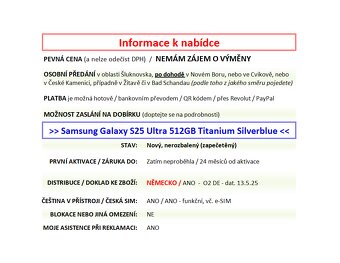 Samsung Galaxy S25 Ultra 512GB Silverblue NOVÝ NEROZBALENÝ - 2