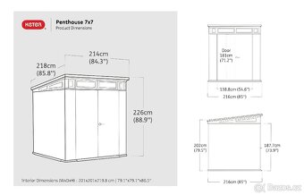 Nový zahradni domek KETER Ashwood Pent 7x7, hnědý - 2