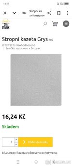 Nové stropní polystyren kazety se zámkem 50x50 cm na 22 m2 - 2
