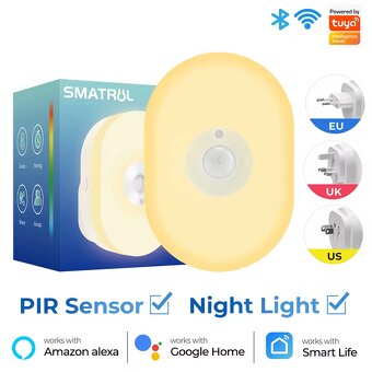 WiFi Tuya Smart LED noční světlo s PIR senzorem pohybu 120° - 2