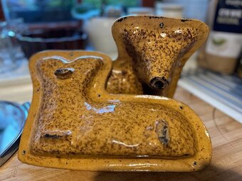 Stará velká dvoudílná keramická forma beránka - 2