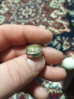 Starý přívěsek, medailón stříbrný, část ptstenu - 2