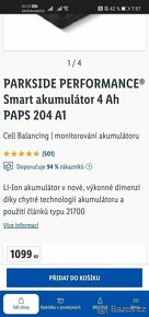 Parkside smart Aku baterie 4Ah + rychlonabíječka - 2