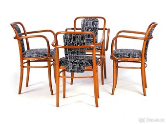 4x křesílka , židle TON,J. Hoffman, nové čalunění. - 2