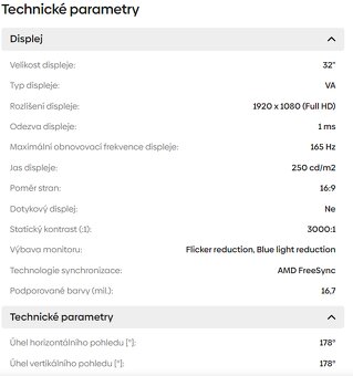 Samsung Odyssey G32A herní monitor 32" - 2