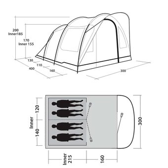 Nový stan Outwell Sky 4 + koberec a podložka - 2