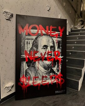 TISK NA PLATNO + RAM obraz 120x90 cm MONEY - 2