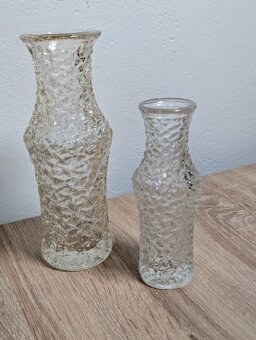 2 ks retro skleněné vázy, Václav Hanuš. - 2
