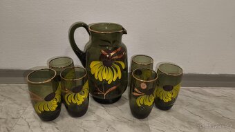 krásný skleněný džbán se skleničkami - 2