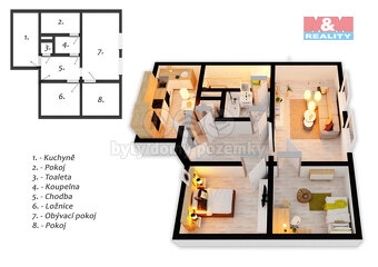 Prodej bytu 4+kk, 71 m², Brázdim - 2