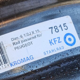 Disky na Citroen, Peugeot 6.5Jx15 ET27 č. AF62 - 2