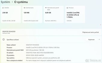 ▼DELL Latitude 5590 - 15,6" / i5-8350U / 8GB / SSD / ZÁR▼ - 2