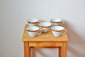 Vintage hrnečky na čaj/kávu bílé pozlacené - 2