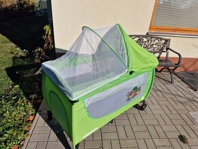 Cestovní postýlka Caretero Grande, zelená barva + matrace - 2