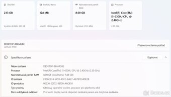 ▼DELL Latitude 5580 - 15,6" / i5-6300U / 8GB / SSD / ZÁR▼ - 2