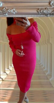 Shein midi šaty z žebrovaného úpletu - 2