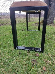 Lavice interier/exterier dřevo dub nohy kov - 2