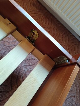 Prodloužená postel masivni dřevo/kov 220x160 - 2