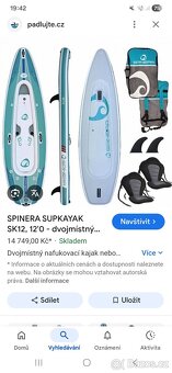 Kajak,paddleboard nafukovaci v jednom spinera sk12 - 2
