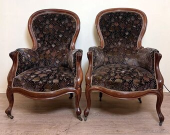 Dvojice Starožitních Francouzských křesel - 2