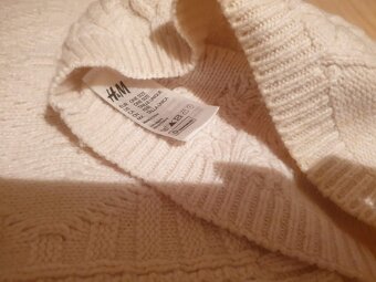 Zimní čepice-mix, bílá souprava čepice+šály z H&M - 2