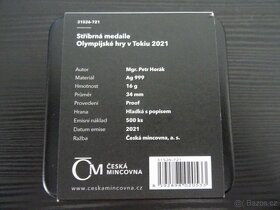 Stříbrná medaile - mince Olympijské hry Tokio - rok 2021 - 2