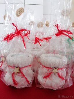 Svícen na čajovou svíčku - pletený pytlík - 2