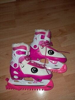 Dívčí lední brusle Insportline nastavitelné vel 33-36 - 2