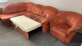 Rozkládací rohový gauč s křeslem - 2