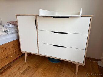 Přebalovací komoda Klups Sofie buk/bílá - 2